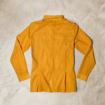 Back View of Golden Yellow Lightweight Ranger Shirt with White and Colorful Beaded Epaulettes