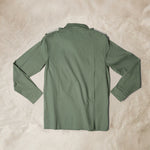 Back View of Khaki Green Lightweight Ranger Shirt with White and Colorful Beaded Epaulettes