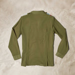 Back View of Light Khaki Green Lightweight Ranger Shirt with White and Colorful Beaded Epaulettes